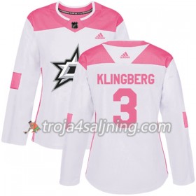 Dallas Stars tröja John Klingberg 3 Vit 2017-2018 Adidas Rosa Fashion Authentic - Dame NHL Tröjor